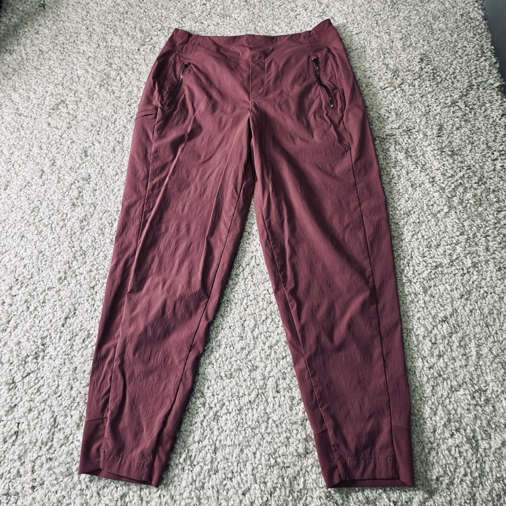Athleta Women's Size 10 Burgundy Ankle Pants Lightweight Travel Athletic Casual